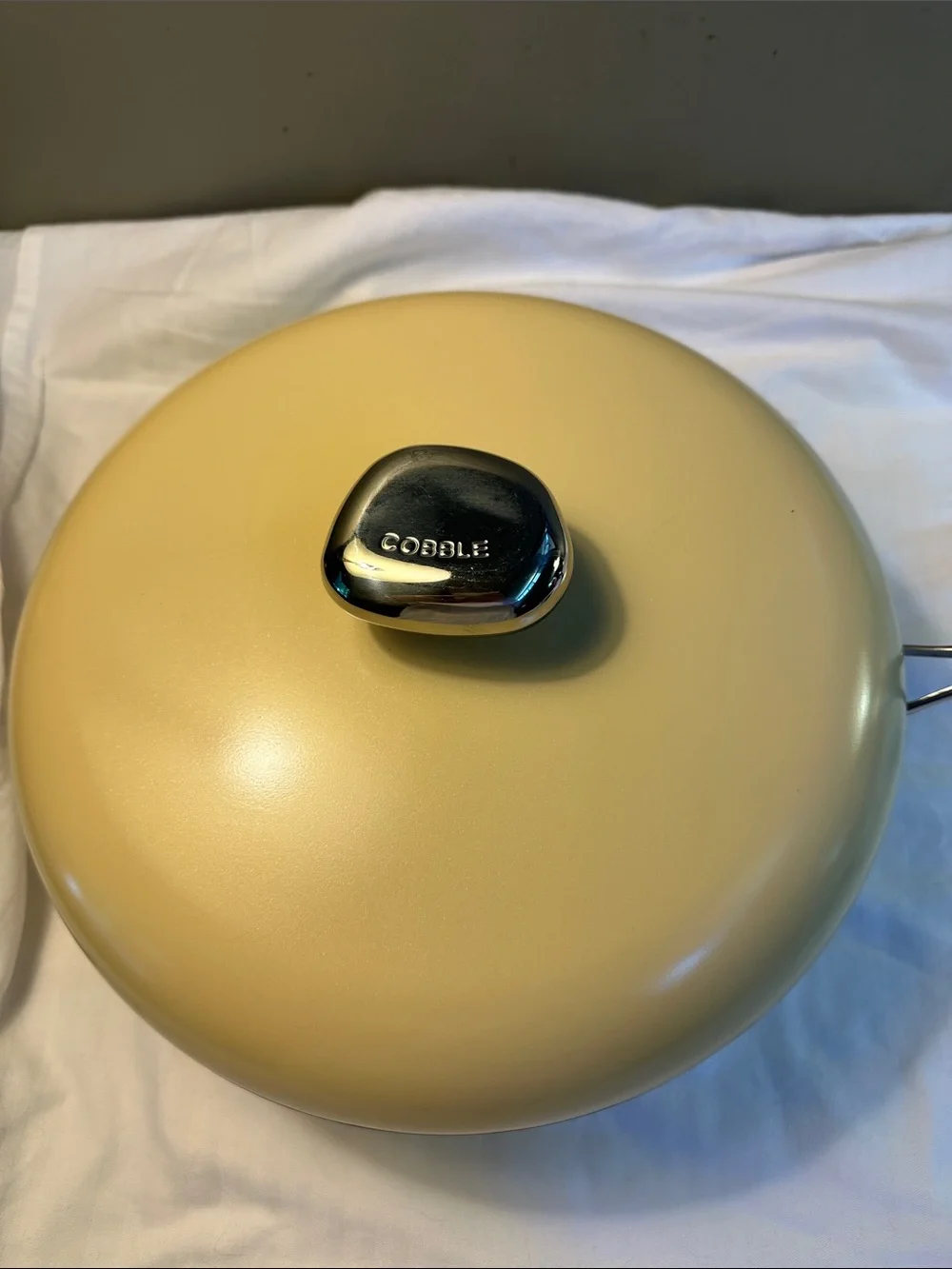 VELOSAN Creamish or yellow Nonstick Frying Pan with Lid -